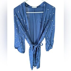 Palm print coverup/robe 2X